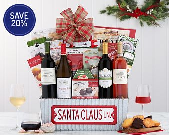 Santa Claus Ln Red and White Wine Basket 20% Save Original Price is $165